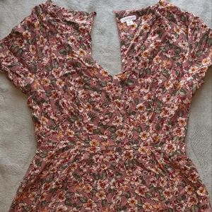 Floral zip up romper